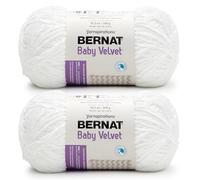 Bernat Baby Velvet BB - Ovillo de lana blanca nevada, paquete de 2 de 10.5 onzas, 100% poliéster, #4 estambre (tamaño mediano), 492 yardas, tejido/ganchillo