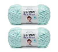 Bernat Baby Velvet Bleached Aqua - Ovillo de lana blanqueada, paquete de 2 de 10.5 onzas, poliéster, 4 medianos (peinado), 492 yardas, tejido de punto/ganchillo, liquen