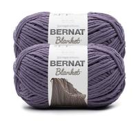Bernat Blanket BB - Ovillo de lana color berenjena, paquete de 2 unidades de 10.5 onzas, 100% poliéster, #6, súper voluminoso, 220 yardas, tejido de punto/ganchillo