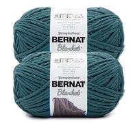 Bernat Blanket BB - Ovillo de lana color verde azulado oscuro, paquete de 2 de 10.5 onzas, 100% poliéster, #6, súper esponjoso, 220 yardas, tejido de punto/ganchillo