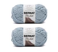 Bernat Blanket Blue Fog Twist - Ovillo de lana para manta, paquete de 2 de 10.5 onzas, poliéster, #6, superesponjoso, 220 yardas, tejido de punto/ganchillo