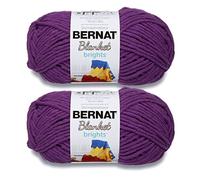 Bernat Blanket Brights - Ovillo de hilo de poliéster, 300 g, n.° 6, supergrueso, 201 m, para punto y ganchillo, paquete de 2 unidades, color morado (Shadow Purple)