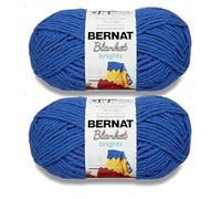 Bernat Blanket Brights - Ovillo de lana, paquete de 2 de 10.5 onzas, poliéster, #6, superesponjoso, 220 yardas, tejido de punto/ganchillo, color azul rey