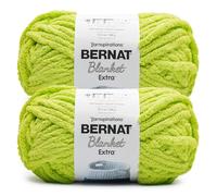 Bernat Blanket Extra Bright Lime Yarn - Paquete de 2 de 300 g - 100% poliéster - #7 Jumbo - 97 yardas - Tejido/ganchillo