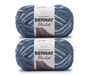 Bernat Blanket - Ovillo de hilo de 100% poliéster, 201 m, 300 g, paquete de 2 unidades, color azul (Cozy Blue)