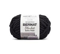 Bernat Blanket - Ovillo de hilo de chenilla grueso de chenilla, 1 paquete de 600 g, poliéster, 7 jumbo, para tejer, ganchillo, manualidades y amigurumis, color carbón
