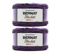 Bernat Blanket Ovillo de hilo de poliéster, 300 g, n.° 6, supervoluminoso, 201 m, tejido de punto/ganchillo, paquete de 2 unidades, color berenjena degradado