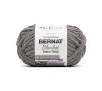 Bernat Blanket - Ovillo de hilo extra grueso color gris oscuro, 1 paquete de 598.74 g, 100% poliéster, #7 jumbo, 72 yardas para tejer, ganchillo, manualidades y amigurumis, hilo de felpilla grueso