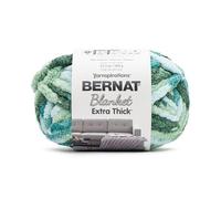 Bernat Blanket - Ovillo de lana extra grueso color verde azulado Ivy VARG, 1 paquete de 598.74 g, 100% poliéster, #7 jumbo, 72 yardas para tejer, ganchillo, manualidades y amigurumi, hilo de felpilla