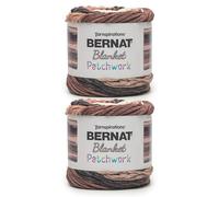 Bernat Blanket Patchwork Coffee BAR - Ovillo de lana para mantas, paquete de 2 de 300 g, 100% poliéster, #6, súper voluminoso, 220 yardas, tejido de punto/ganchillo