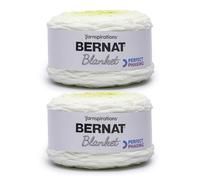 Bernat Blanket Perfect Phasing - Paquete de 2 ovillos de hilo de 100% poliéster, 201 m/300 g, amarillo limón