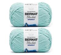 Bernat Blanket Sparkle Aqua - Ovillo de lana - 2 paquetes de 10.5 onzas - Poliéster - #6 súper voluminoso - 220 yardas - Tejido y ganchillo