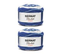 Bernat Blanket Stripes Cape Cod - Ovillo de lana de Cape Cod, paquete de 2 de 10.5 onzas, poliéster, #6, superesponjoso, 220 yardas, tejido de punto/ganchillo