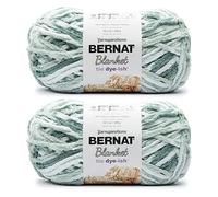Bernat Blanket Tie Dye-Ish Mossy Hills - Ovillo de lana (2 unidades, 300 g), poliéster, #6, súper voluminoso, 220 yardas, para tejer y hacer ganchillo