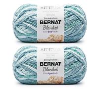 Bernat Blanket Tie Dye-Ish Tropical Sea - Ovillo de lana de mar tropical, paquete de 2 de 300 g, poliéster, #6, súper voluminoso, 220 yardas, tejido y ganchillo