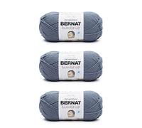 Bernat Bundle Up Ovillo de lana, paquete de 3 unidades de 141 g, poliéster, estambre 4 mediano, 244 m, tejido, ganchillo y manualidades, color Beluga (gris)