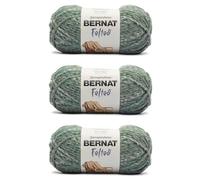 Bernat Felted Ivy - Ovillo de lana moteada, paquete de 3 unidades de 9.2 onzas, fibra mezclada, 6 súper voluminoso, 249 yardas, tejer, ganchillo y manualidades