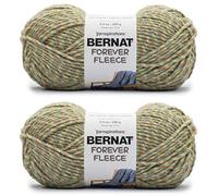 Bernat Forever Fleece Croton Green - Ovillo de lana color verde, paquete de 2 de 280 g, poliéster, #6, superesponjoso, 194 yardas, tejido de punto/ganchillo, color verde