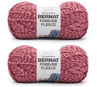 Bernat Forever Fleece Rumpus Red - Ovillo de lana color rojo, paquete de 2 de 280 g, poliéster, 6 superesponjosos, 194 yardas, para tejer, ganchillo y manualidades