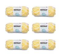 Bernat Handicrafter Cotton Lemon Swirl - Ovillo de hilo de algodón, paquete de 6 unidades de 42.5 g, 4 medianos (peinado), 80 yardas, tejido/ganchillo