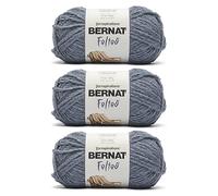 Bernat Hilo de fieltro azul tormenta - Paquete de 3 de 9.2 onzas - Fibra mezclada - #6 súper voluminoso - 249 yardas - Tejer, ganchillo y manualidades