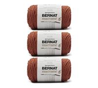 Bernat Hilo de macramé naranja quemado, paquete de 3 unidades de 250 g, algodón, #6 súper voluminoso, para tejer, ganchillo y manualidades