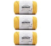 Bernat Hilo de macramé - Paquete de 3 unidades de 250 g - Algodón - #6 súper voluminoso - Tejer, ganchillo y manualidades, Sunshine