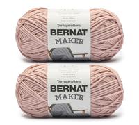 Bernat Maker - Hilo de color melocotón suave, 2 ovillos de 250 g, 72% algodón, 28% nailon, calibre n.º 5, voluminoso, 290 m, para tejer, ganchillo y amigurumis
