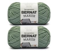 Bernat Maker Soft - Hilo de color líquen suave, 2 ovillos de 250 g, 72% algodón, 28% nailon, calibre n.º 5, voluminoso, 290 m, para tejer, ganchillo y amigurumis