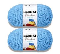 Bernat Manta Brights Ocupado Blue Yarn - Paquete de 2 unidades de 300 g/10.5 oz - Poliéster - 6 Super Bulky - 220 yardas - Tejido/Crochet