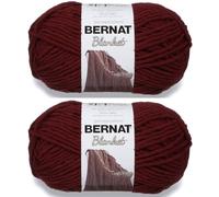 Bernat Manta de hilo morado ciruela - Paquete de 2 unidades de 300 g/10.5 oz - Poliéster - 6 súper voluminosos - 220 yardas - Tejer/ganchillo