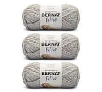 Bernat Ovillo de lana de cielo nublado de fieltro, paquete de 3 de 9.2 onzas, fibra mezclada, 6 súper voluminoso, 249 yardas, tejer, ganchillo y manualidades