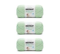 Bernat Softee Baby Cotton Jade Frost - Ovillo de hilo de algodón para bebé, paquete de 3 unidades, 4.25 onzas, mezcla, 3 DK (ligero), 254 yardas, tejido/ganchillo