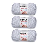 Bernat Softee - Ovillo de lana gris bebé, paquete de 3 unidades de 5 onzas, acrílico, 3 DK (ligero), 362 yardas, tejido/ganchillo