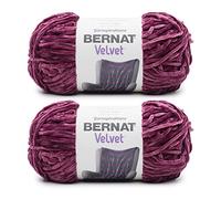Bernat Velvet Burgundy Plum - Ovillo de hilo de ciruela, paquete de 2 de 10.5 onzas, poliéster, 5 voluminosos, 315 yardas, tejido de punto/ganchillo