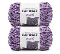 Bernat Velvet Gray Orchid - Ovillo de lana color orquídea, paquete de 2 de 10.5 onzas, poliéster, 5 voluminosos, 315 yardas, tejido de punto/ganchillo