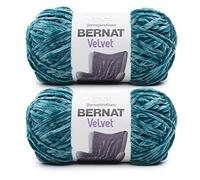 Bernat Velvet Velveteal - Ovillo de hilo aterciopelado, paquete de 2 de 10.5 onzas, poliéster, 5 voluminosos, 315 yardas, tejido de punto/ganchillo