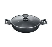 Berndes Alu Induction Servierpfanne 28 cm cacerola con tapa, 3,5 litros, aluminio forjado, negro