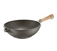 Berndes Veggi Bonanza - Wok de inducción de 28 cm, con 3 capas de sellado antiadherente y mango de madera, apto para todo tipo de fuegos, aluminio fundido robusto, revestimiento antiadherente