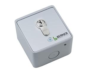 Berner 2902100 AP SLÜ23/2 - Minillave (montaje en superficie, incluye 3 llaves, 2 contactos de cierre, dispositivo de comando con cable, tamaño 73,5 x 73,5 x 45 mm)