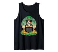 Bernese Dog St. Patrick's Day Clover Camiseta sin Mangas