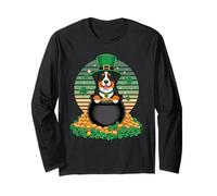 Bernese Dog St. Patrick's Day Clover Manga Larga