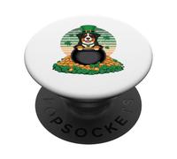 Bernese Dog St. Patrick's Day Clover PopSockets PopGrip Adhesivo