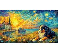 Bernese-Mountain-Dog-by-The-Sea 1000 Piezas Puzzle Educativo para Adultos Desafiante Papel Reciclado Idea 70x50/1000pcs
