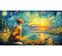 Bernese-Mountain-Dog-by-The-Sea 1000 Piezas Puzzle Familiar Desafiante y Divertido Papel Reciclado para Adultos 70x50/1000pcs