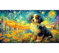 Bernese-Mountain-Dog-by-The-Sea Puzzle Adultos 1000 Piezas Juego Educativo relajación Desafiante Papel Reciclado Idea de Regalo 38x52/1000pcs