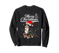 Bernese Mountain Dog Christmas Lights Santa Hat Merry Xmas Sudadera