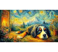 Bernese-Mountain-Dog-in-Cozy-Cabin 1000 Piezas Puzzle Educativo Papel Reciclado para Adultos Desafiante Idea 70x50/1000pcs