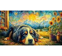 Bernese-Mountain-Dog-in-Cozy-Cabin 1000 Piezas Puzzle Reciclado Actividad en casa Juego Familiar Desafiante para Adultos Regalo 38x26/1000pcs