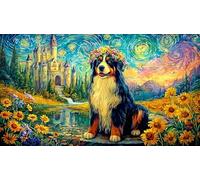 Bernese-Mountain-Dog-in-Garden-Arch Puzzle de 1000 Piezas para Adultos Papel Reciclado Juego Educativo Desafiante para relajación y Creatividad 38x52/1000pcs